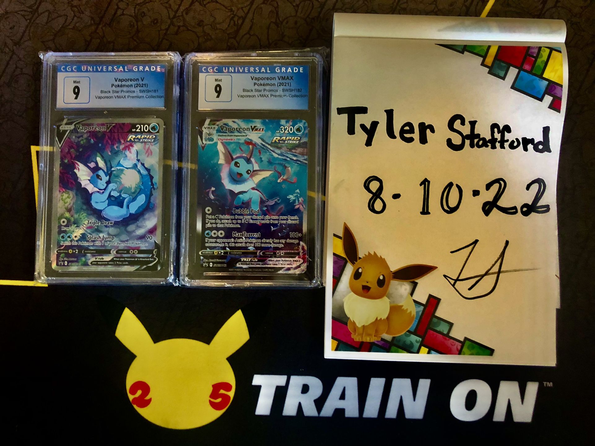 CGC Graded Pokémon Trading Cards Vaporeon V & VMAX