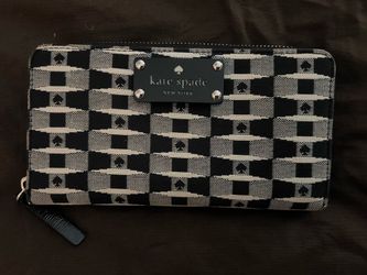 Kate Spade New York checkered spade pattern long wallet
