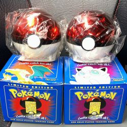 1999 Pokémon 23K Gold Cards (Charizard & Jigglypuff) – Sealed w/ Pokéballs – Burger King Promo