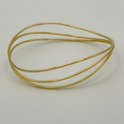 Tiffany & Co. Elsa Peretti 18k Yellow Gold 3 Rows Wave Wire Bangle Bracelet
