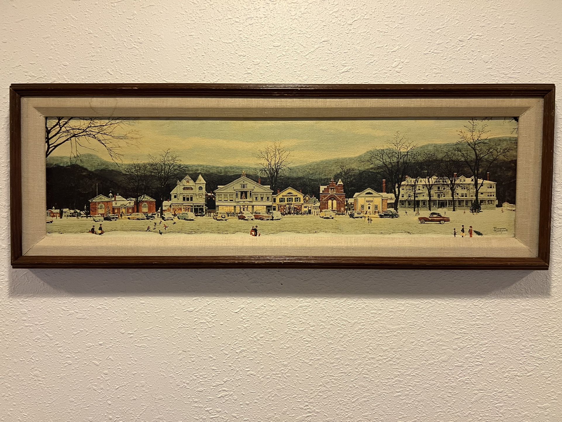 Norman Rockwell “Main Street Stockbridge, 1967” Canvas Reproduction