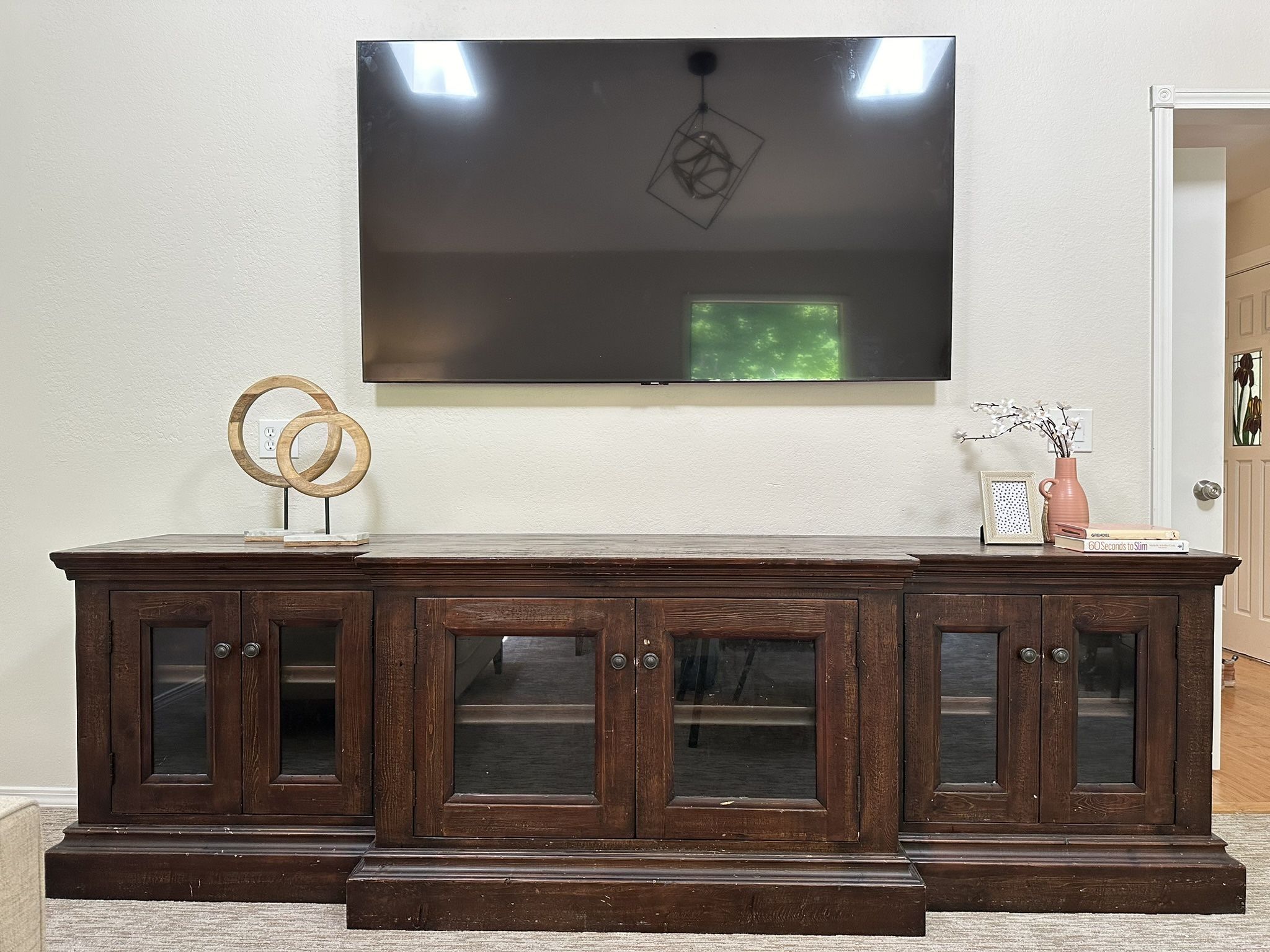 Restoration Hardware Salvaged Wood Glass Media Console/Cabinet