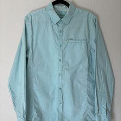 Mint Green Guess Button-Up Shirt – Long Sleeve