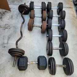 Pro Style Dumbbells 670 Lbs Total Weight. Gym Equipment. 