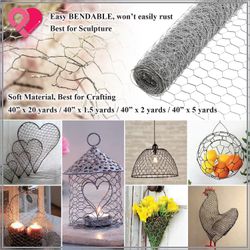 Galvanized Poultry Net Metal Mesh Fencing Chicken Wire Rustic Silver 40" x 20 yards