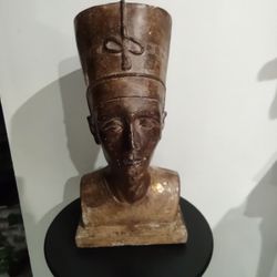 Egyptian Queen Nefertiti Porcelain/Bisque Bust;17 inches Tall; weight 6 lb