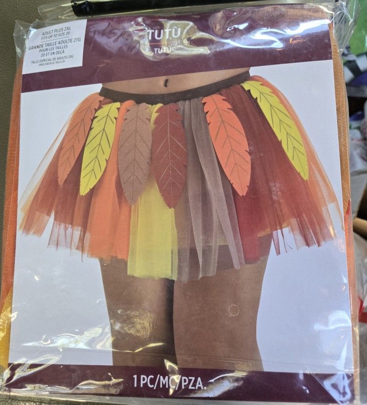 New In Pkg. Turkey Trot Skirt Costume. 2X. 