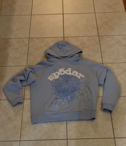 Sp5der Hoodie Sky Blue Size Small 