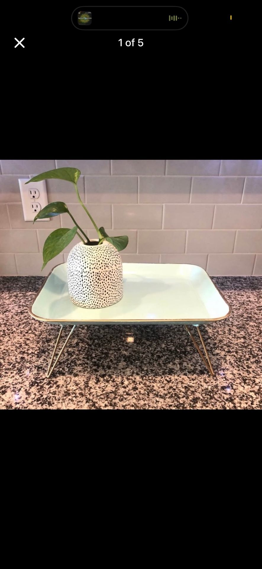 Retro Style Turquoise Metal Tray