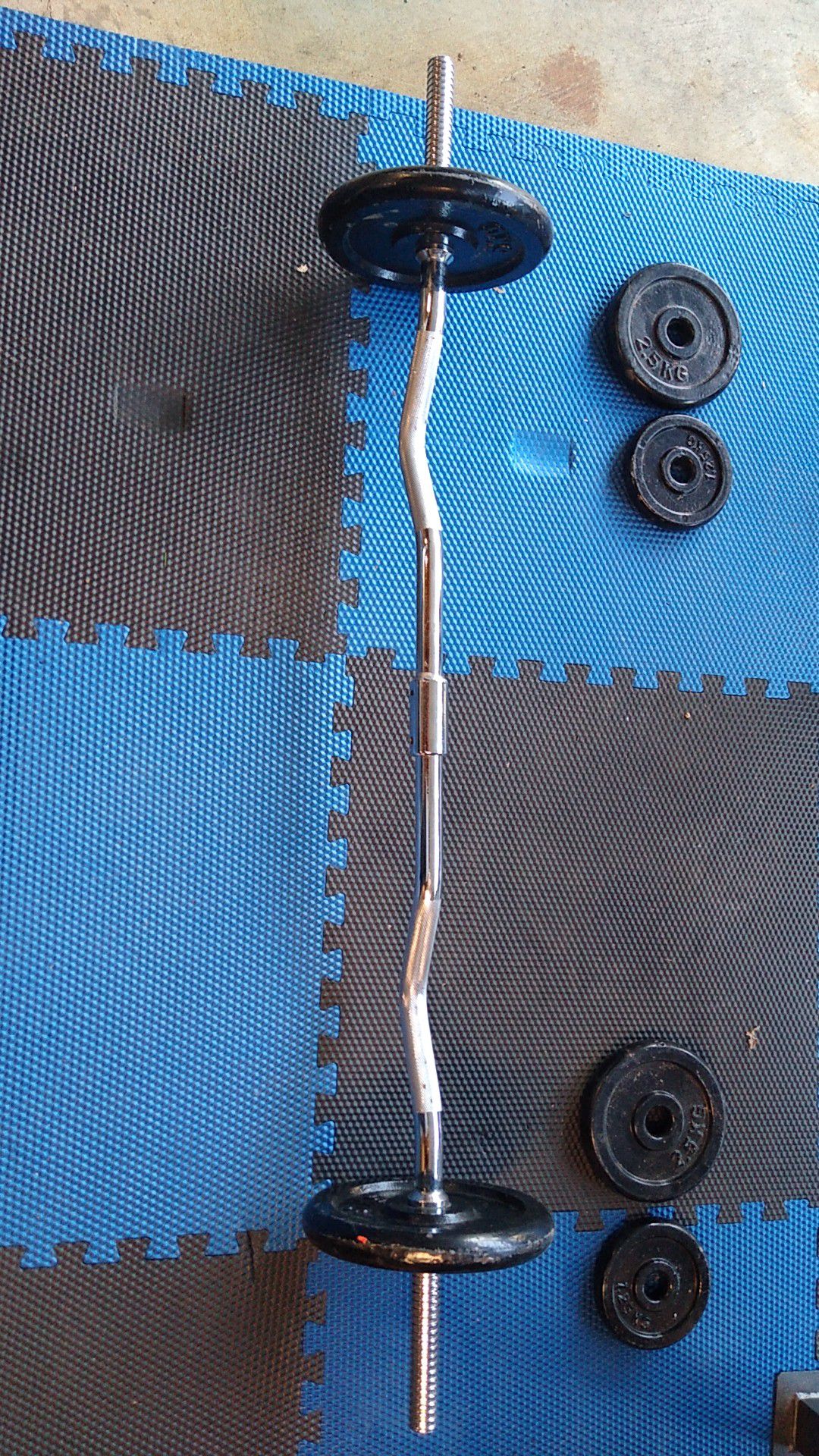 Curl bar with weights