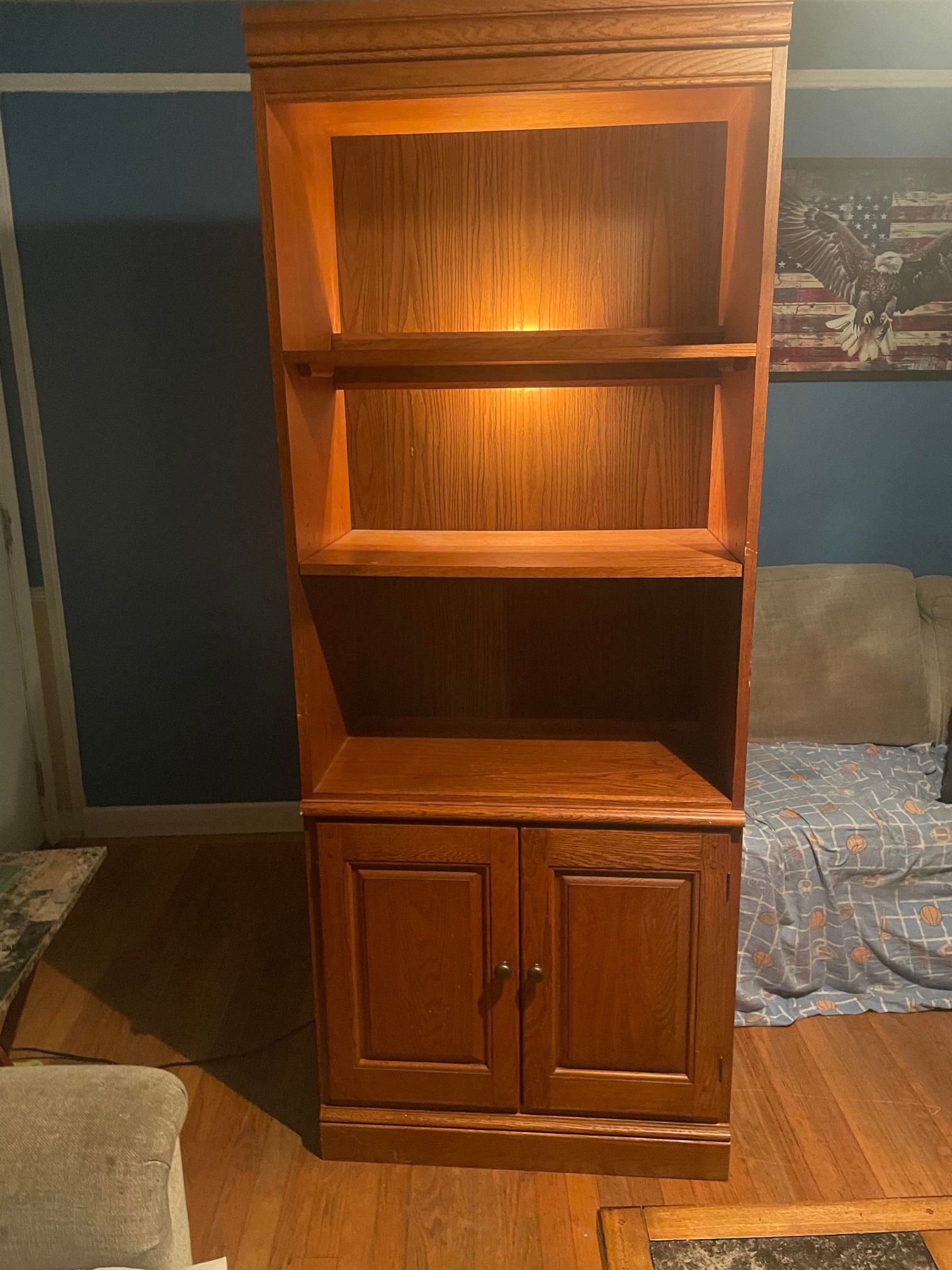 Wooden Light Up Bookcase