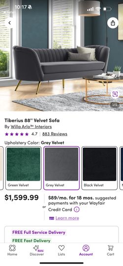 Tiberius 88"' Velvet Sofa