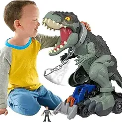 Fisher-Price Imaginext Jurassic World Dinosaur Toy Mega Stomp & Rumble Giga with Lights & Sounds for Pretend Play Preschool Kids Ages 3+ Years