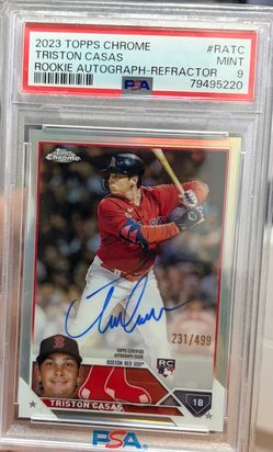 PSA 9 Triston Casas Rookie Auto Refractor 231/499 from 2023 Topps Chrome
