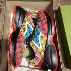 ** GUCCI RYTHON GG MULTICOLOR SNEAKERS/ SIZE 12
