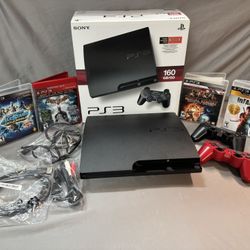 PlayStation 3 (PS3) lightly used 1 standard controller 1 red controller  1 HDMI cable 1 AV cable