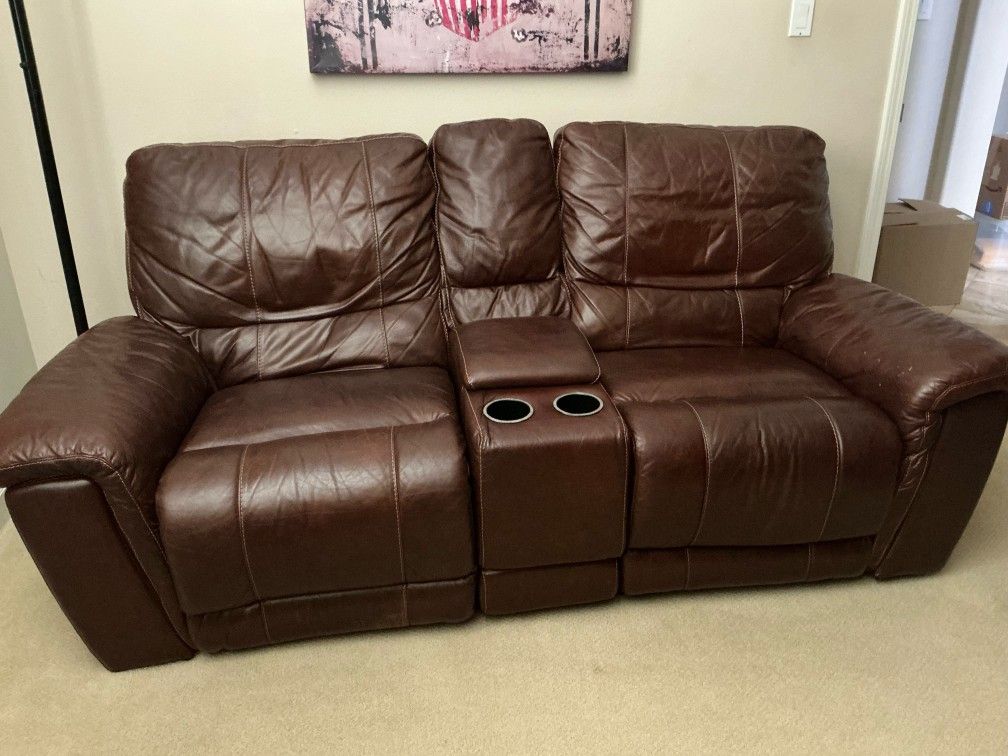 Faux leather love seat Electric Reclining
