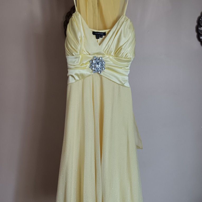 Womens Beautiful Shimmery Yellow DRESS