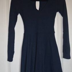 Dark Blue Hollister Keyhole Sweater Dress - Size XS