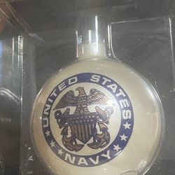 Official U.S. Navy Glass Ball Ornament - Blue & Gold