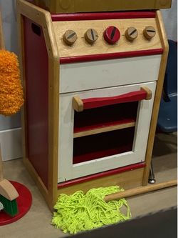 Kids kitchen stove wooden