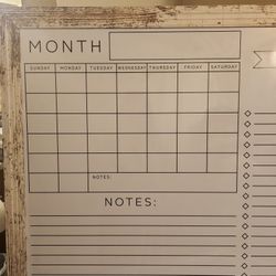 Double Sided White Board Calendar/ToDo List And Mirrored Backside