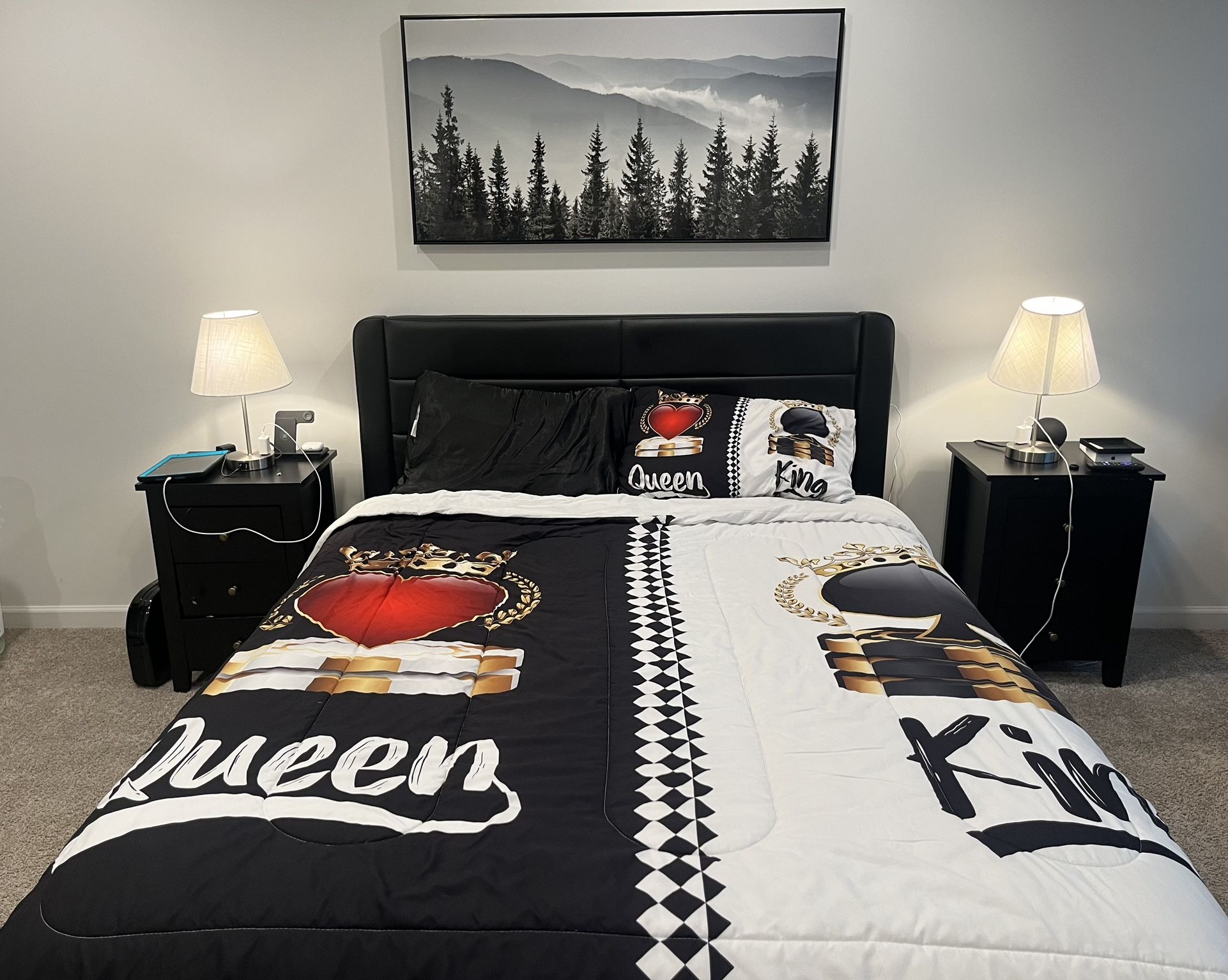 Queen Bed Set w/ Night Stands