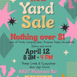 Sunday 4/12 Yard sale $1 or less until 4pm