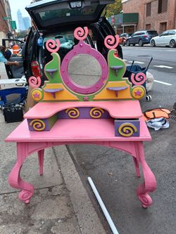 Vanity Fanciful Designer Made With Stool