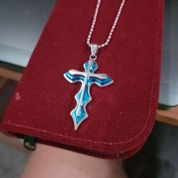 22 Inch Stainless Steel Cross Necklace 