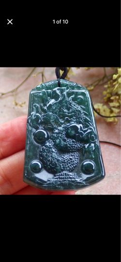 Certificate Jadeite jade Green Dragon protection pendant
