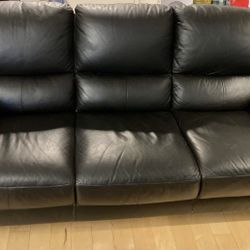 Leather couch from raymour and flanigan 