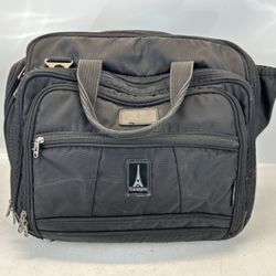 TravelPro Crew 5 Black 16" Wheeled Carry On Luggage Suitcase W/ Strap Rolling