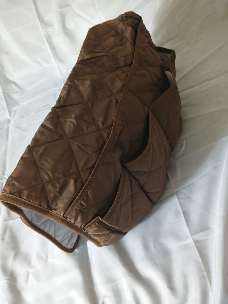 Quilted Brown Armrest Organizer
