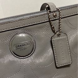 COACH SIGNATURE STITCHED LEATHER HAND BAG  PURSE SATCHEL  F15142