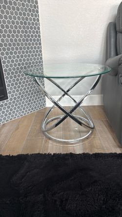 Glass & Chrome End Table