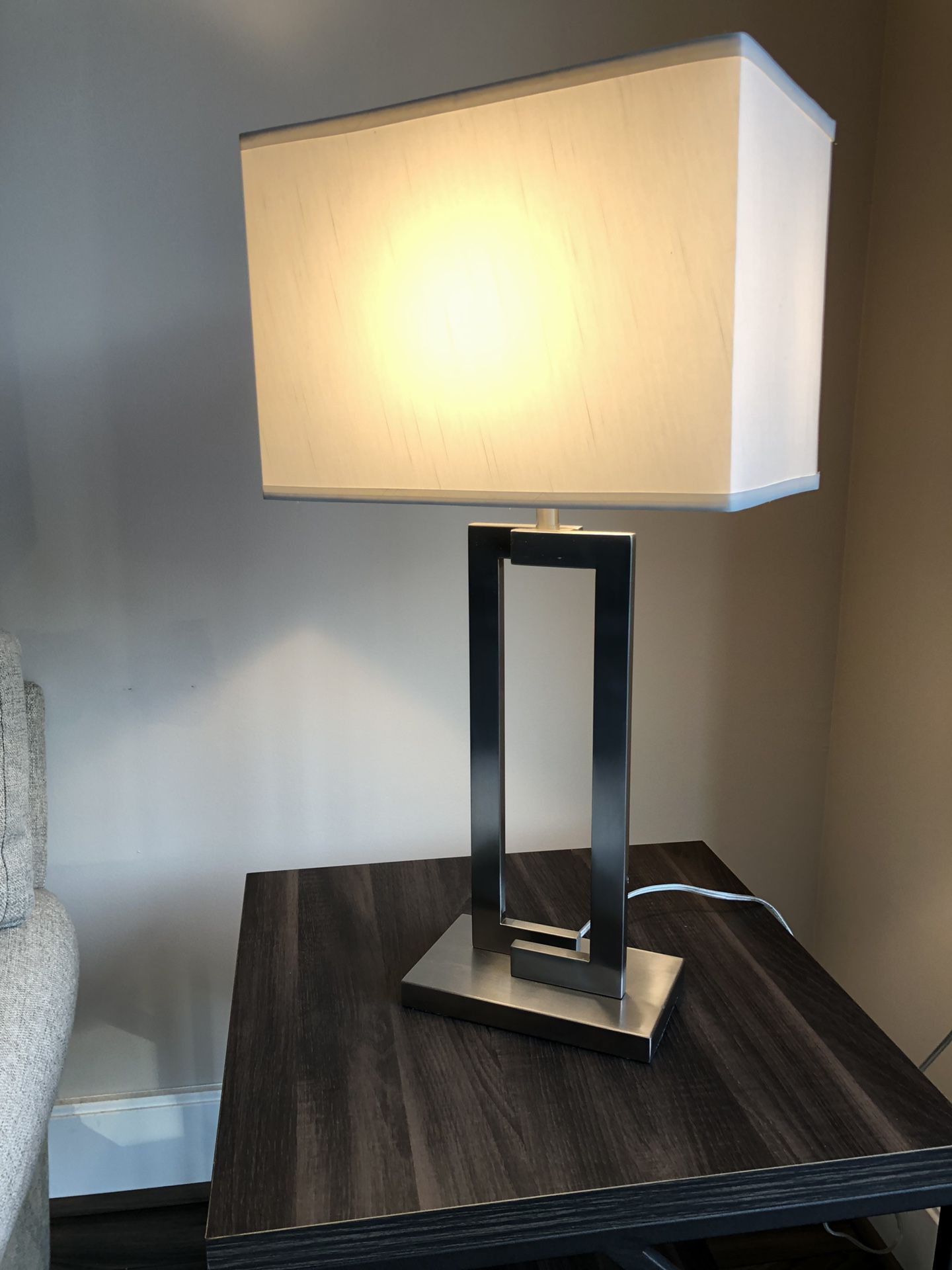 Table lamp (silver w white) -in Reston VA