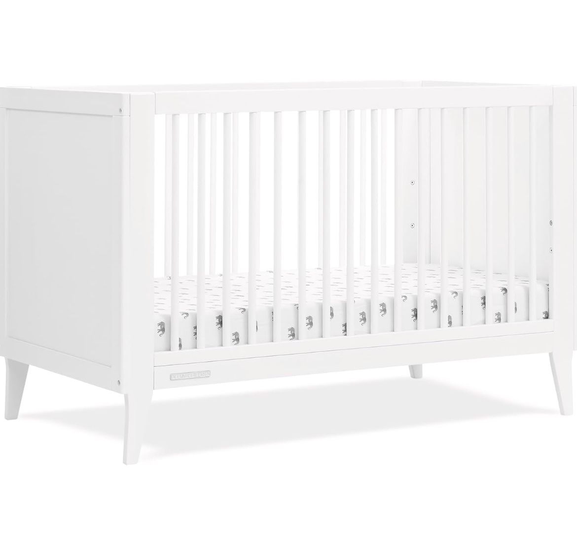 Delta Children Ollie 4-in-1 Convertible Crib - Greenguard Gold Certified, Bianca White