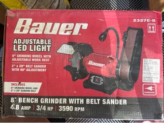 Bauer 8” Bench Gringer With Belt Sander