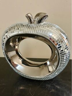 Mirrored Apple Decor 8” NEW