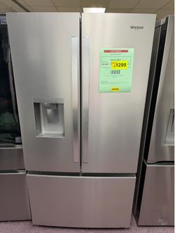 Whirlpool Standard-Depth 29.58-cu ft 3 -Door 36-in Wide with Ice Maker (Fingerprint Resistant Stainless Finish) ENERGY STAR Certified