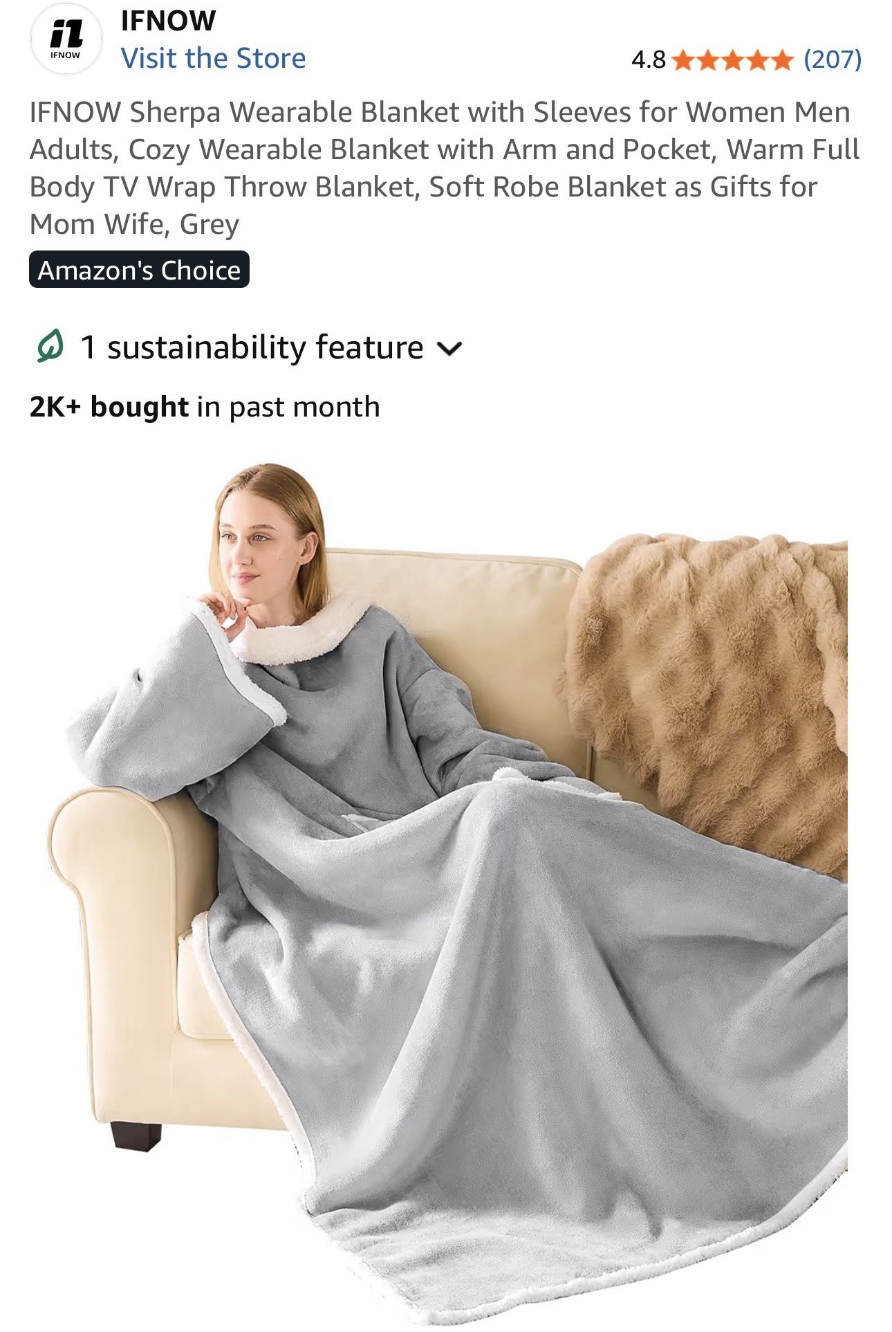 Sherpa Wearable Blanket - Qty 1