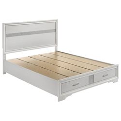 51 In Wood Queen Storage Panel Bed White 