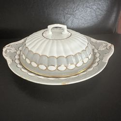 Richard Hawkins Crystal Palace & Brighton Pattern Covered Dessert Vintage Dish England