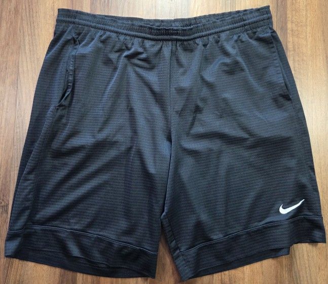 Nike Mens XL Black Shorts With Pockets Neon Drawstring Baggy Extra Large