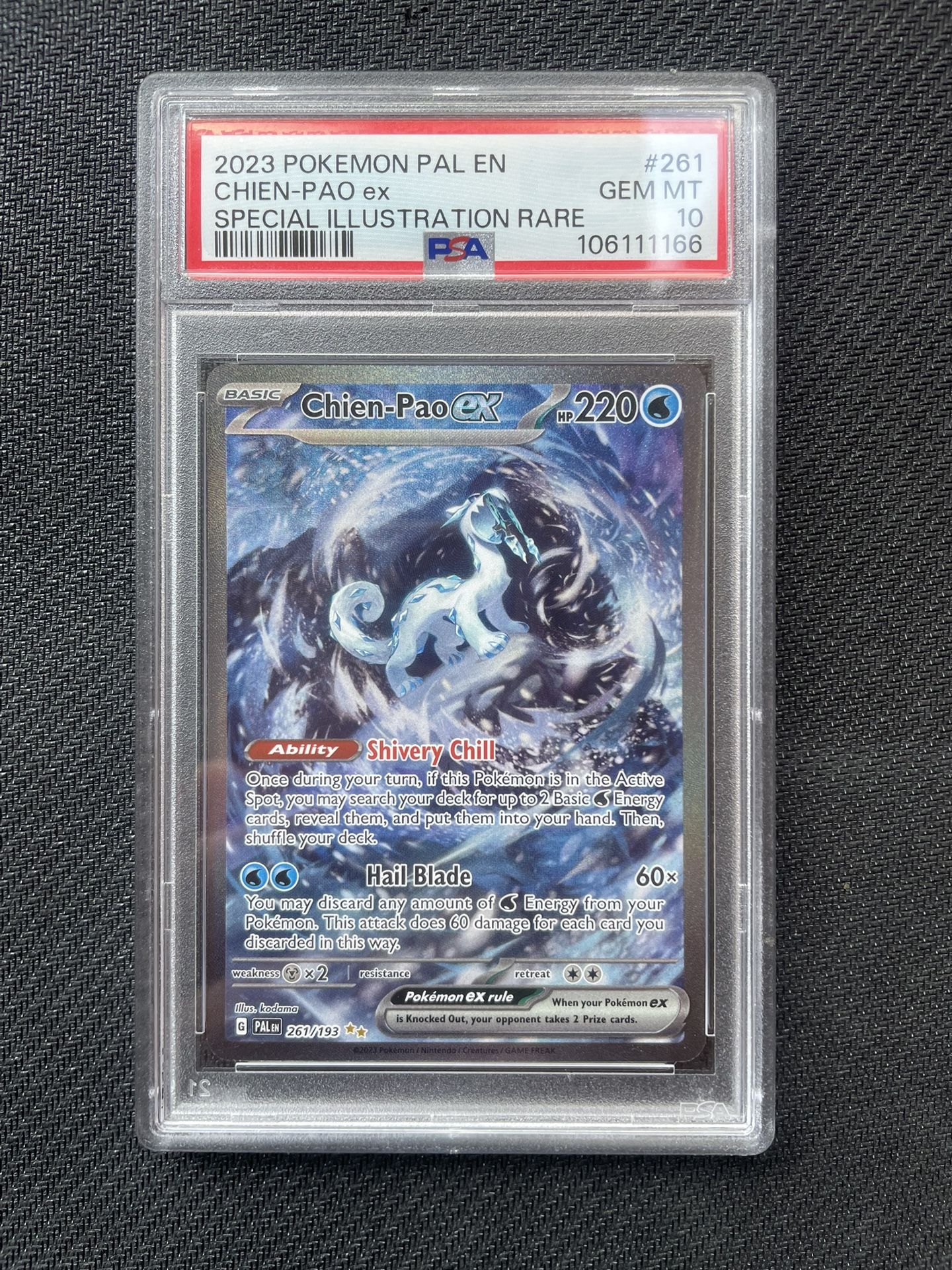 2023 Pokémon Chien-Pao ex 261/193 Special Illustration Rare PSA 10 GEM MINT