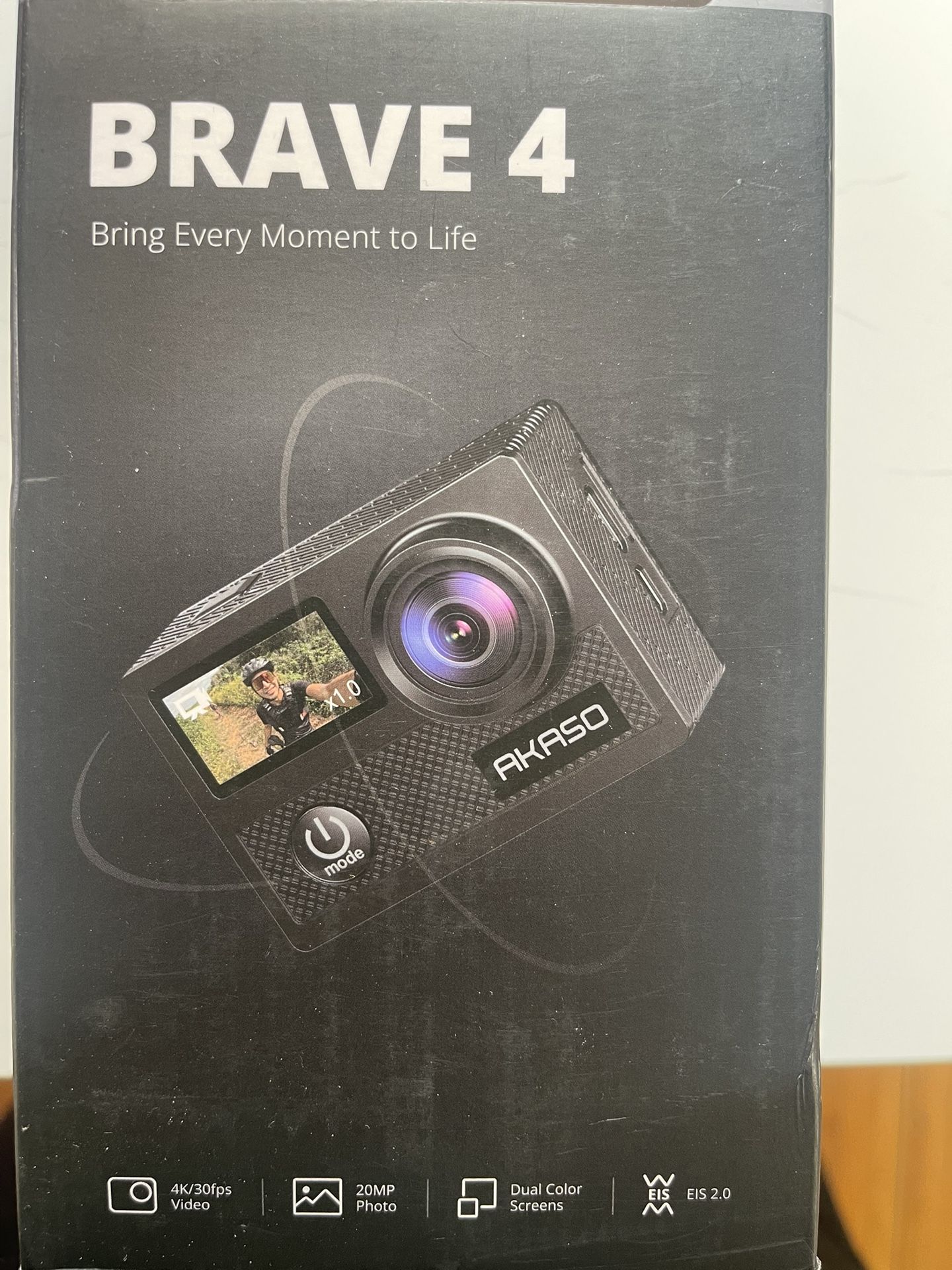 AKASO Brave 4 4K 20MP Underwater WiFi Action Camera&Accessories, Blk, Open Box