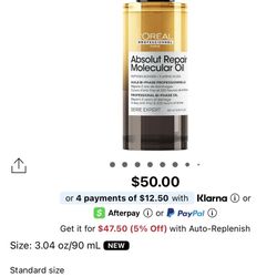 L'Oreal Professionnel Serie Expert Absolut Repair Molecular Bi-Phase Oil 3 oz