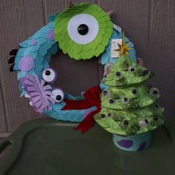 Monsters Inc Christmas Wreath And Tree 