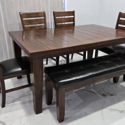 Dining Table With Chairs And Extender